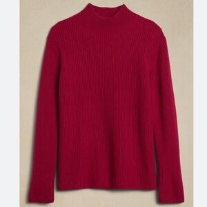 Banana Republic mock neck red cashmere sweater sz L